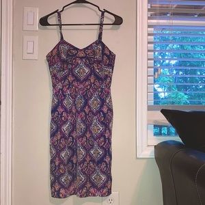 J. Crew paisley strapless dress with pockets!